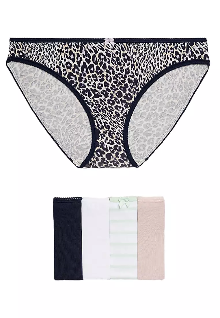 5pk Cotton Lycra™ Bikini Knickers