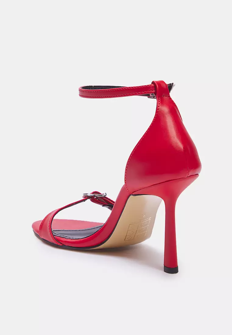 Red Buckle Thin Heels Women Classic Heels Shoes Takss25To00019