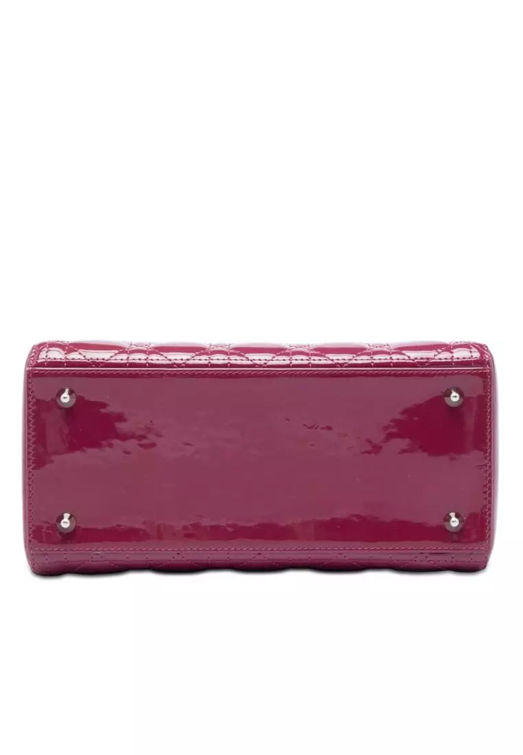 Pre-Loved Dior Medium Patent Cannage Lady Dior