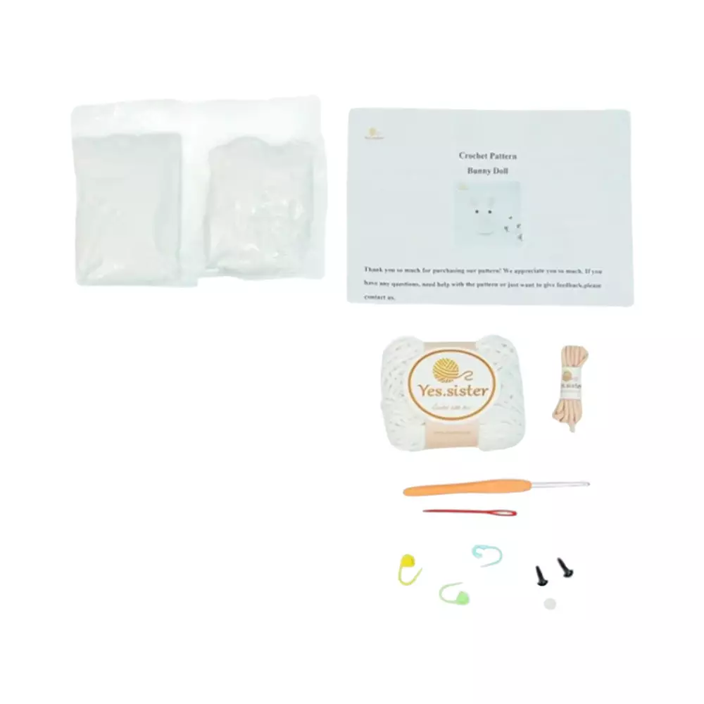 PRETTY MISSY SET CRAFT DIY RABBIT CROCHET KIT MEDIUM - PUTIH