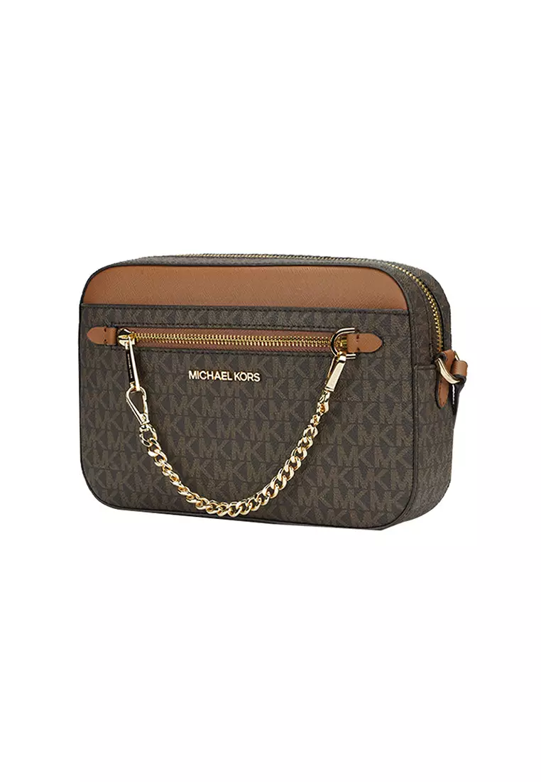 Jet Set Large Logo Crossbody Bag In Brown 35S1GTTC9B