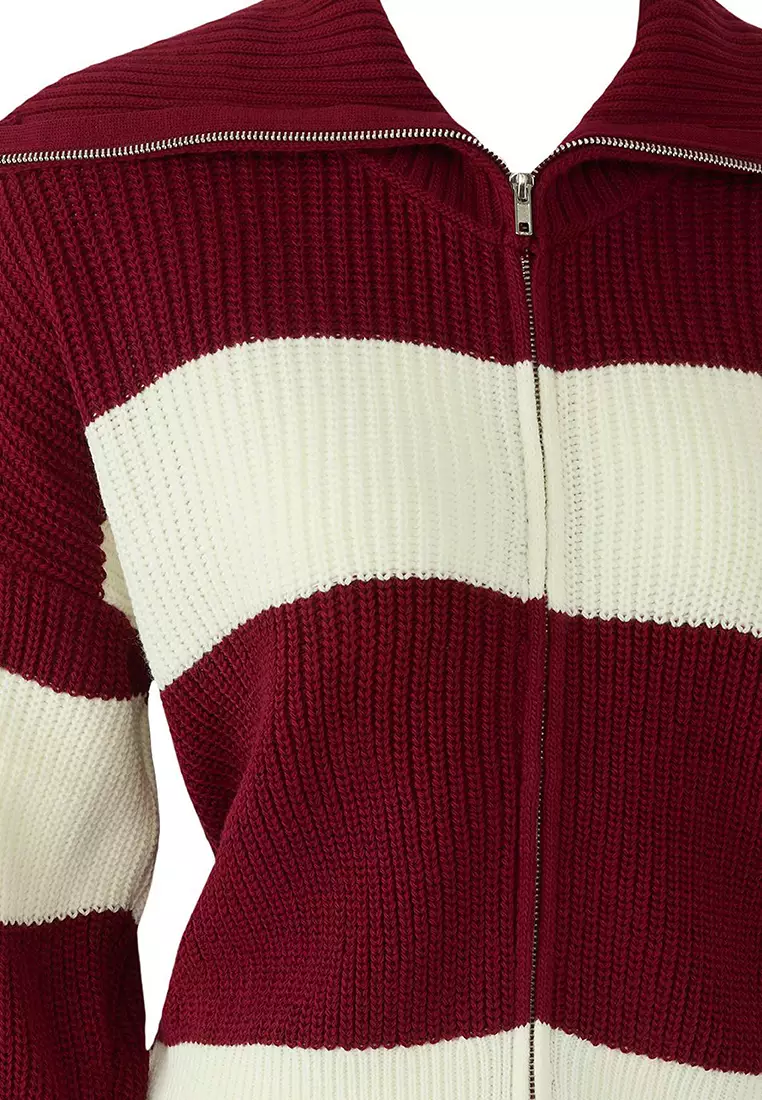 Striped Zipper Sweater