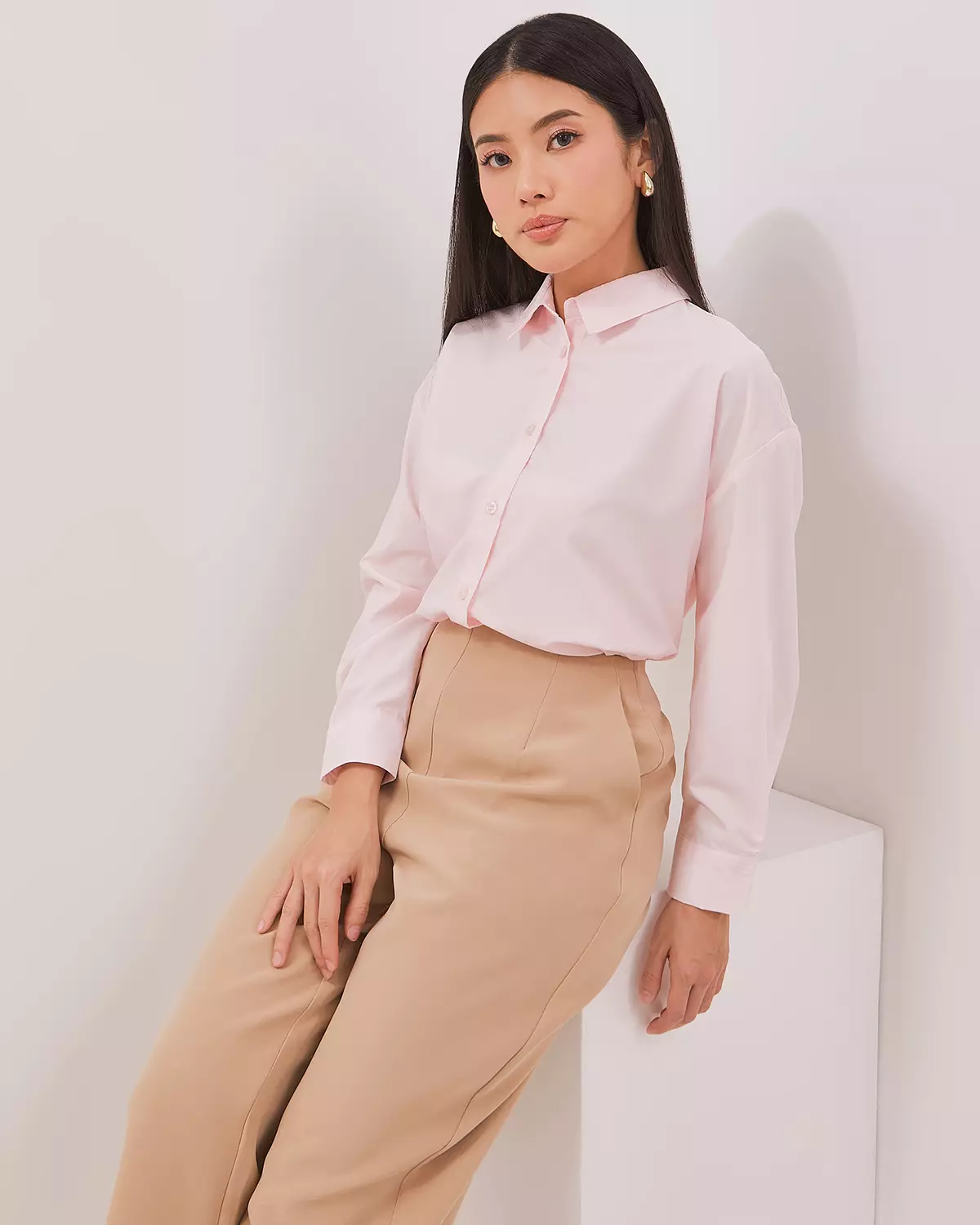 WOMEN'S PINK LONG-SLEEVED SHIRT