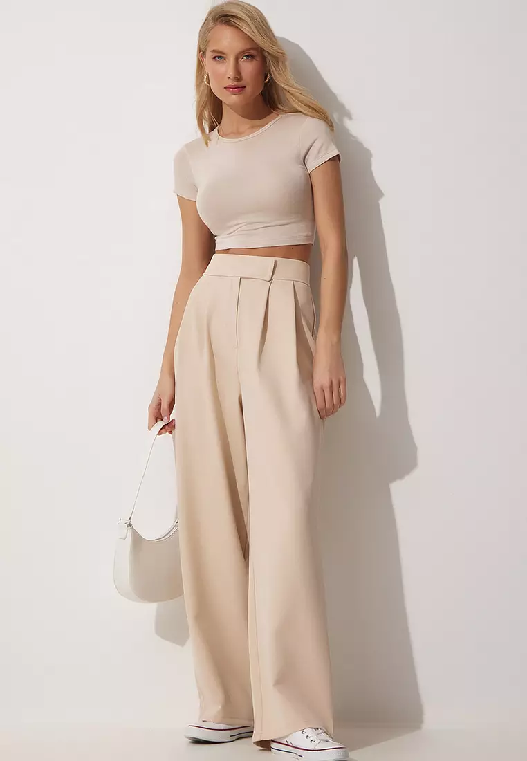 High Waist Pleated Pants