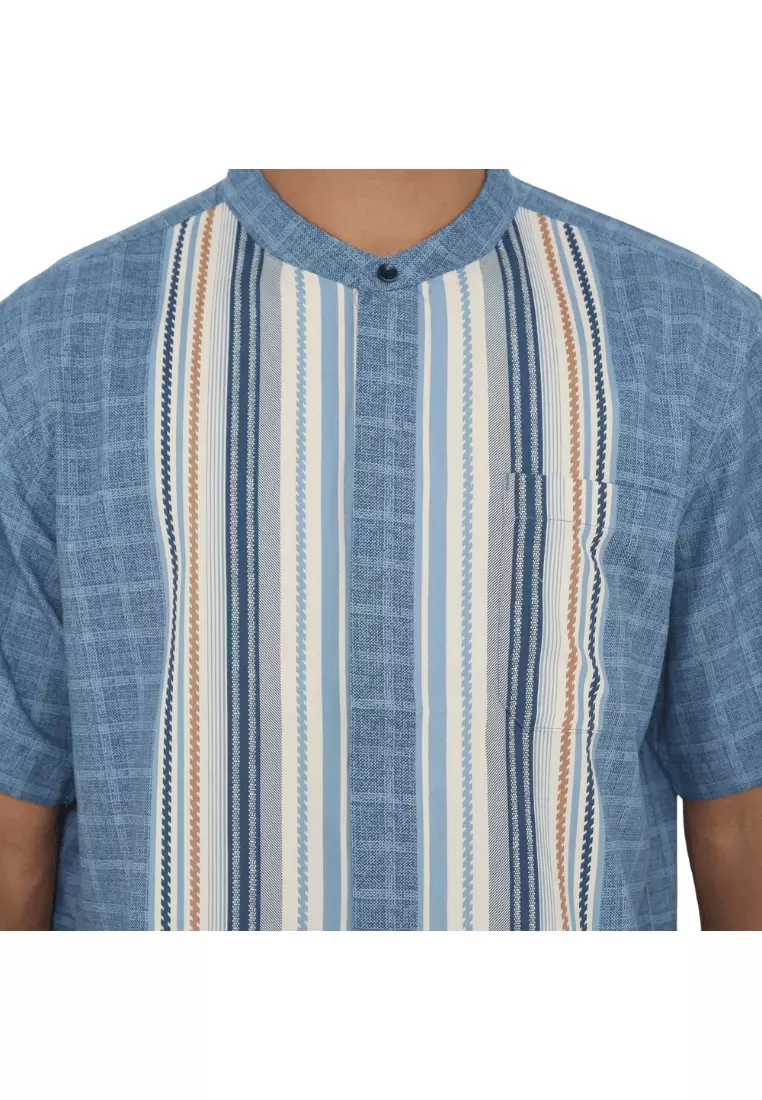 POLICE Kemeja Koko Printing Cotton Soft Regular Fit Pria