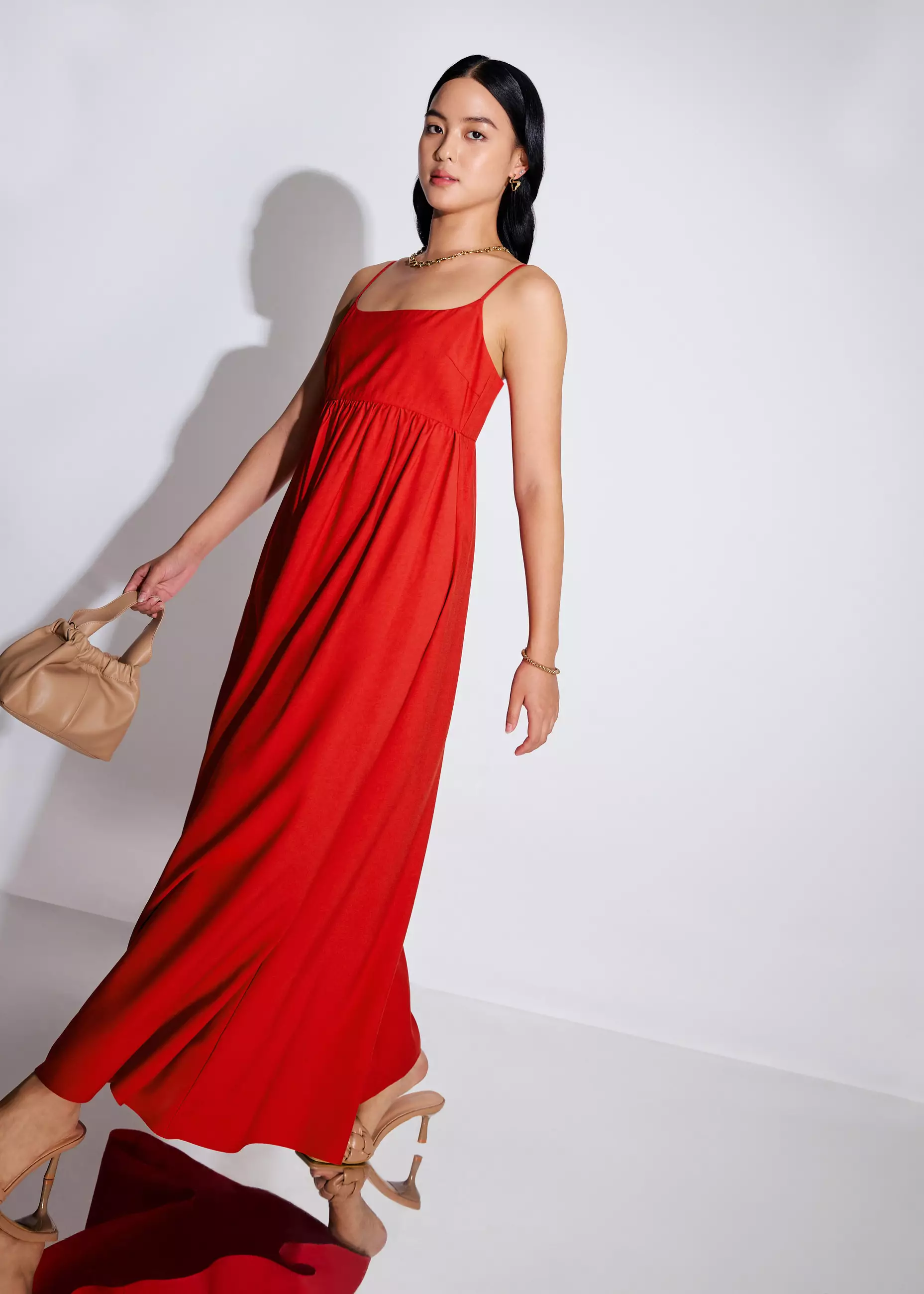 Dress Wanita - Camisole Fit & Flare Maxi Dress