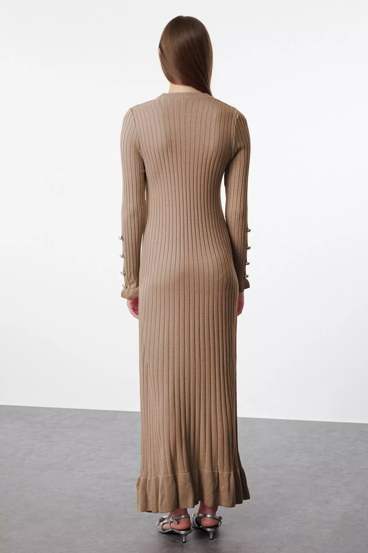 Straight Frill Hem Knitted Dress