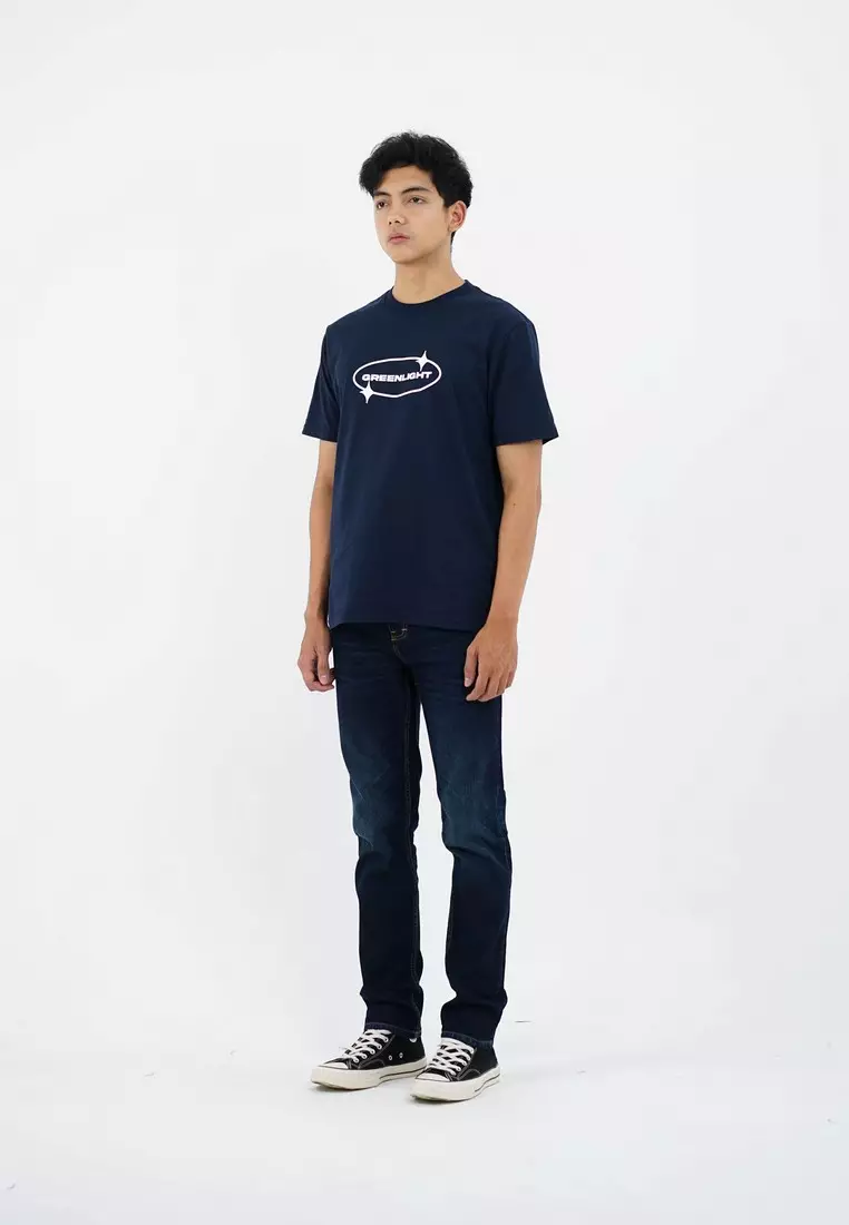 Greenlight Men's T-Shirt Short Sleeve Regular Fit Cotton Logo Script Lyron OL-C211224