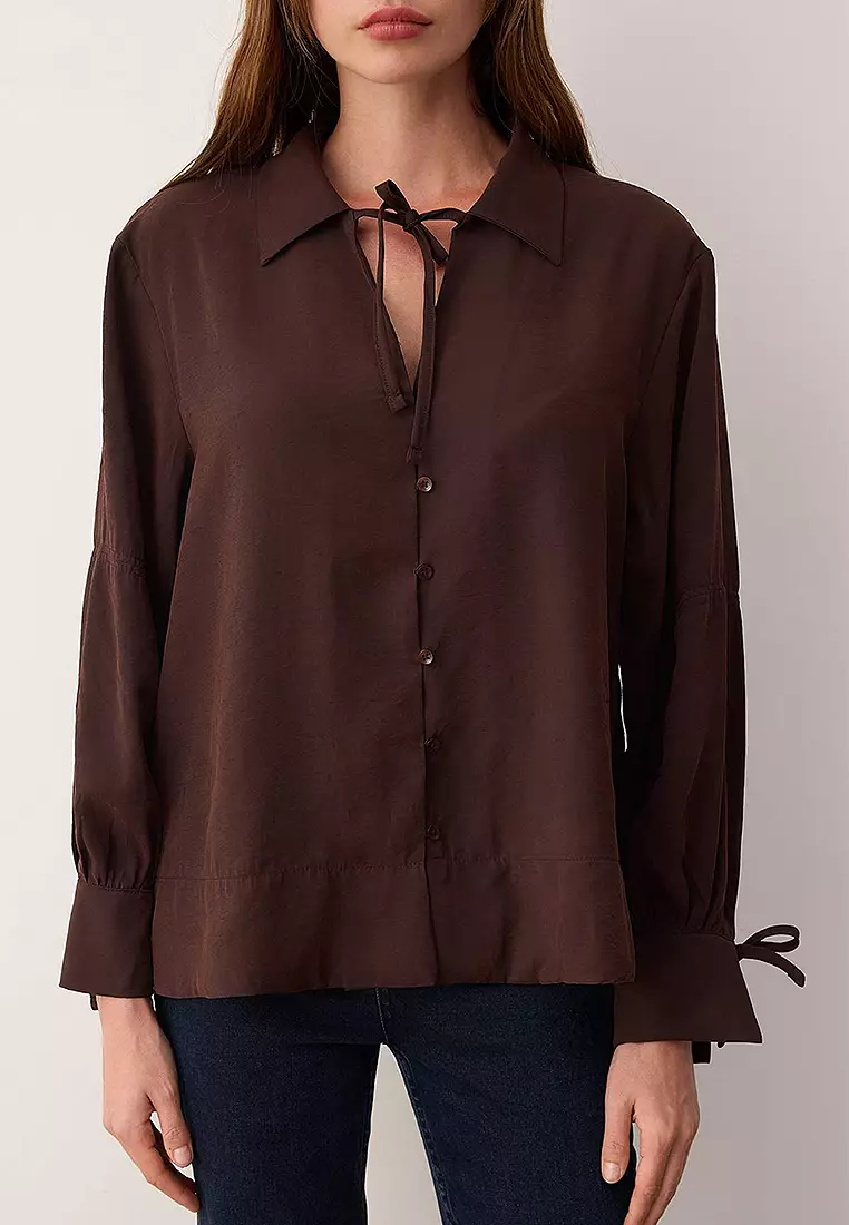 Tie Detail Oversize Shirt