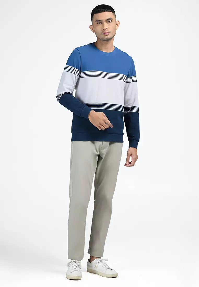 MOC Sweatshirt Lengan Panjang Pria HOLLIS-BLUE