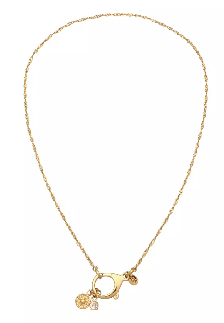 Kalung Necklace Perak 925 Lapis Emas Wanita Zirconia Outfit Korea