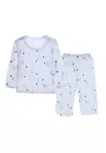 White with Blue Tree Print