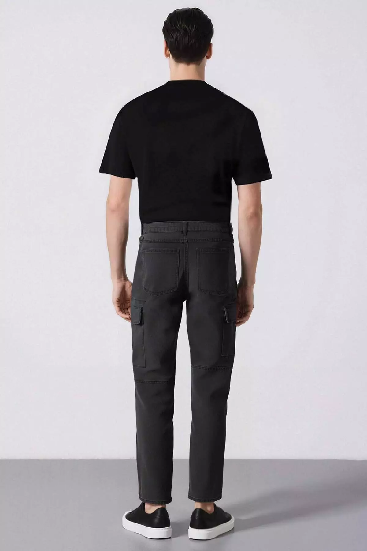 100% Cotton Relax Fit Comfortable Cut Straight Leg Cargo Pocket Jean Pants F2372Ax25Sp