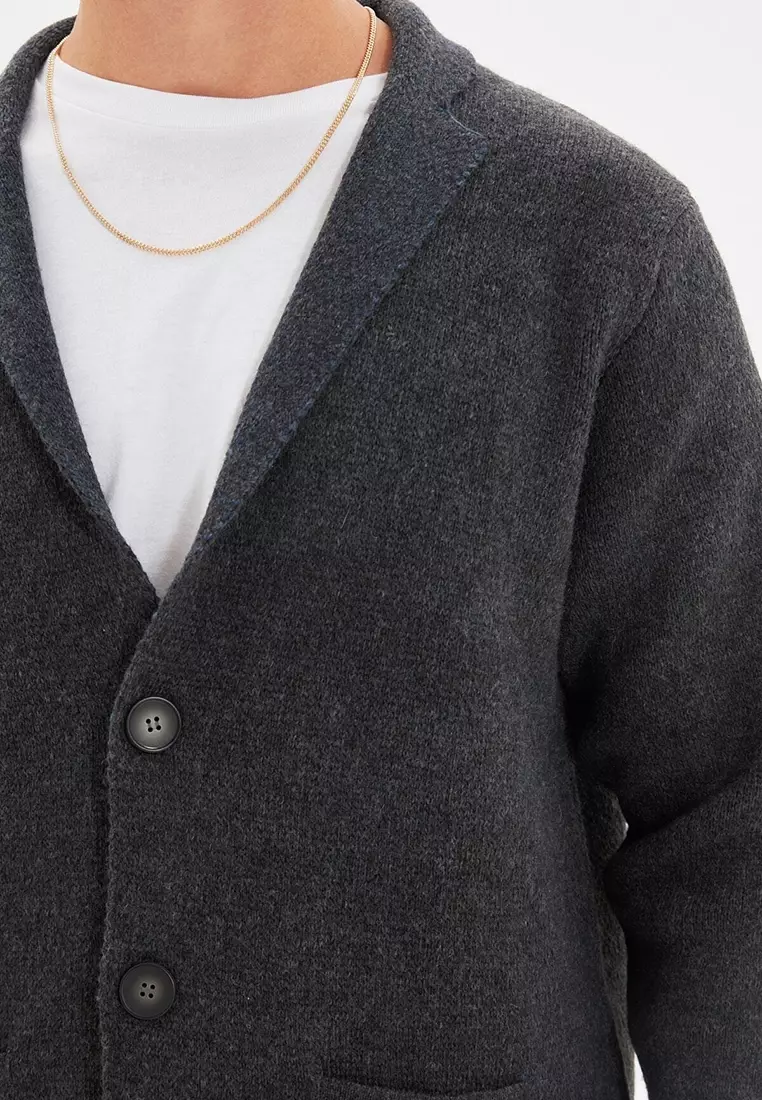 Regular Fit Shawl Collar Long Knitwear Cardigan.