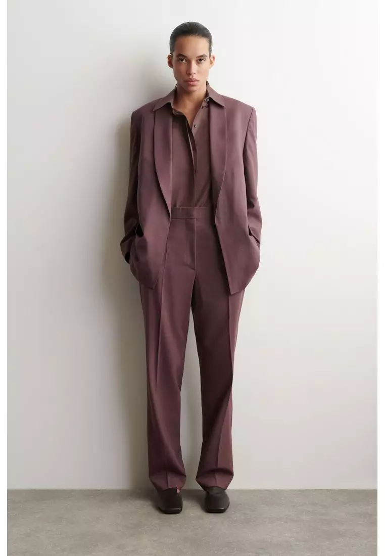 TAILORED WOOL STRAIGHT-LEG TROUSERS
