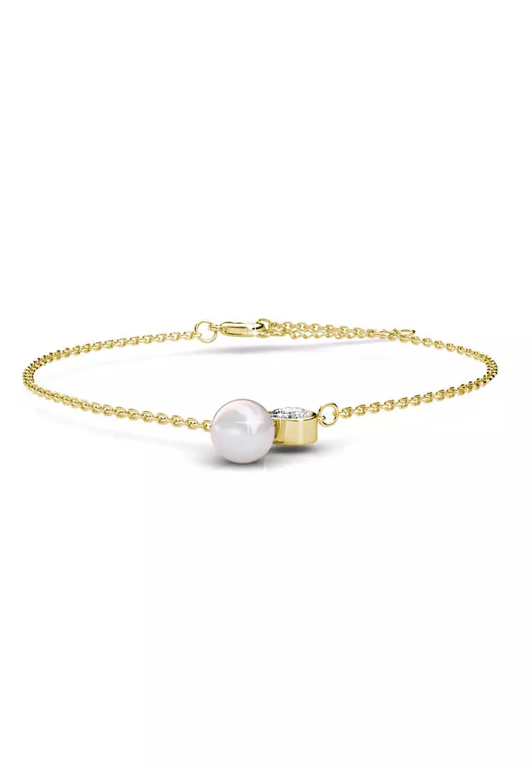 Gold pearl anklet hotsell