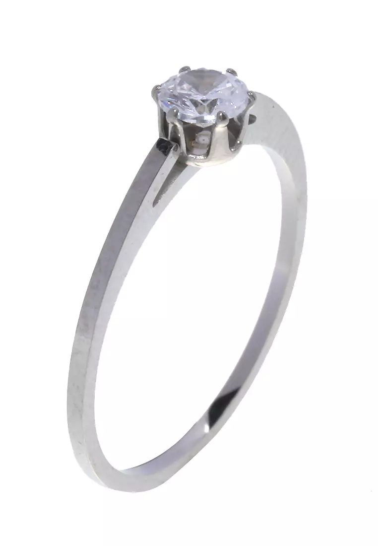 Cincin Diamond Aksesoris Wanita Fashion Ring Premium Quality - Silver