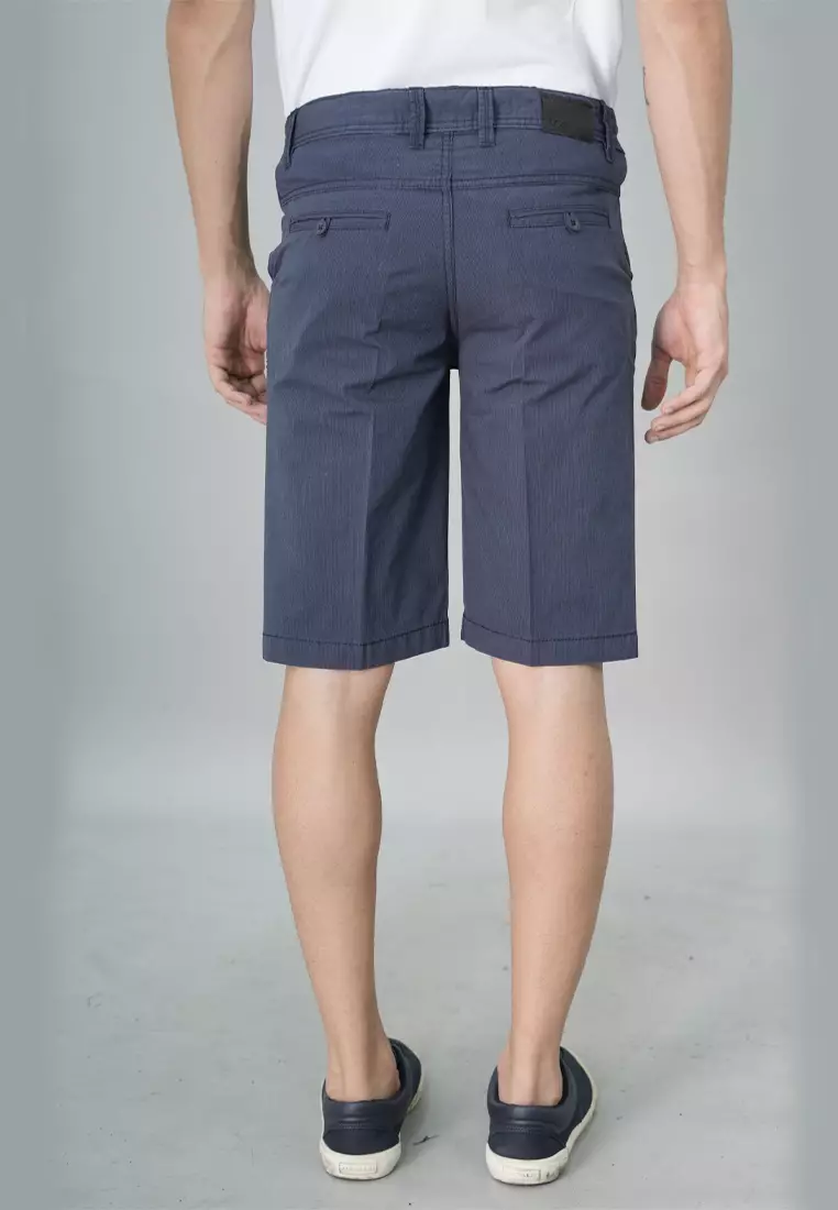 LGS - Celana Pendek Casual Pria Motif Polos Warna Navy Reguler Fit - CSS.344.S056.002.C