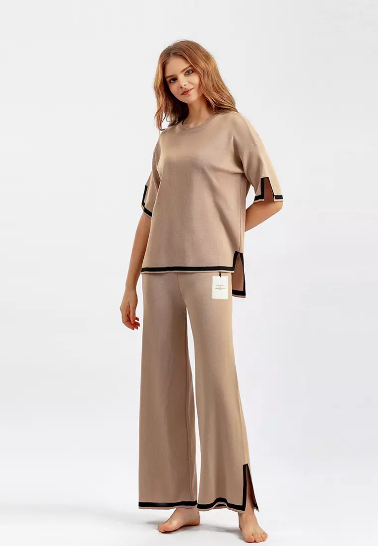 Fashionable Color-Block Knitted Set SX3204