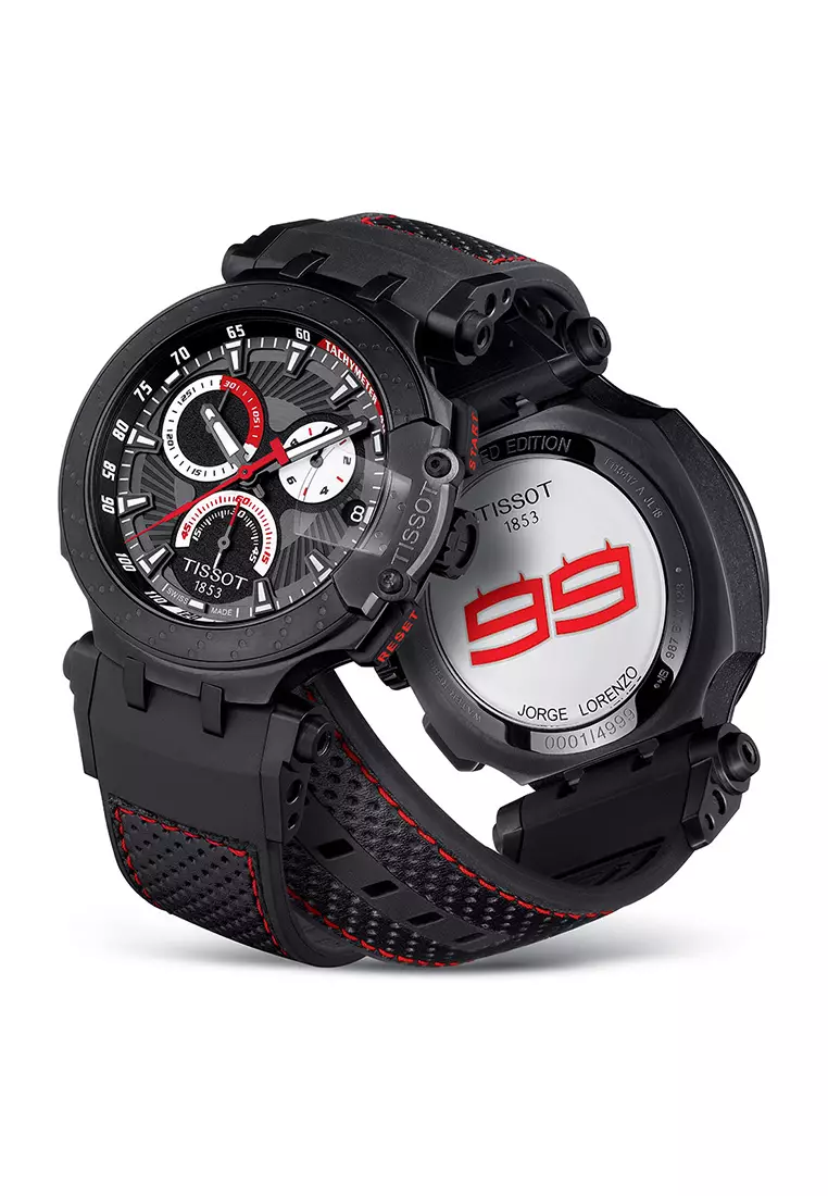 T Race Jorge Lorenzo 2018 Men s Black Rubber Strap and Anthracite Dial Quartz Watch T115.417.37.061.01