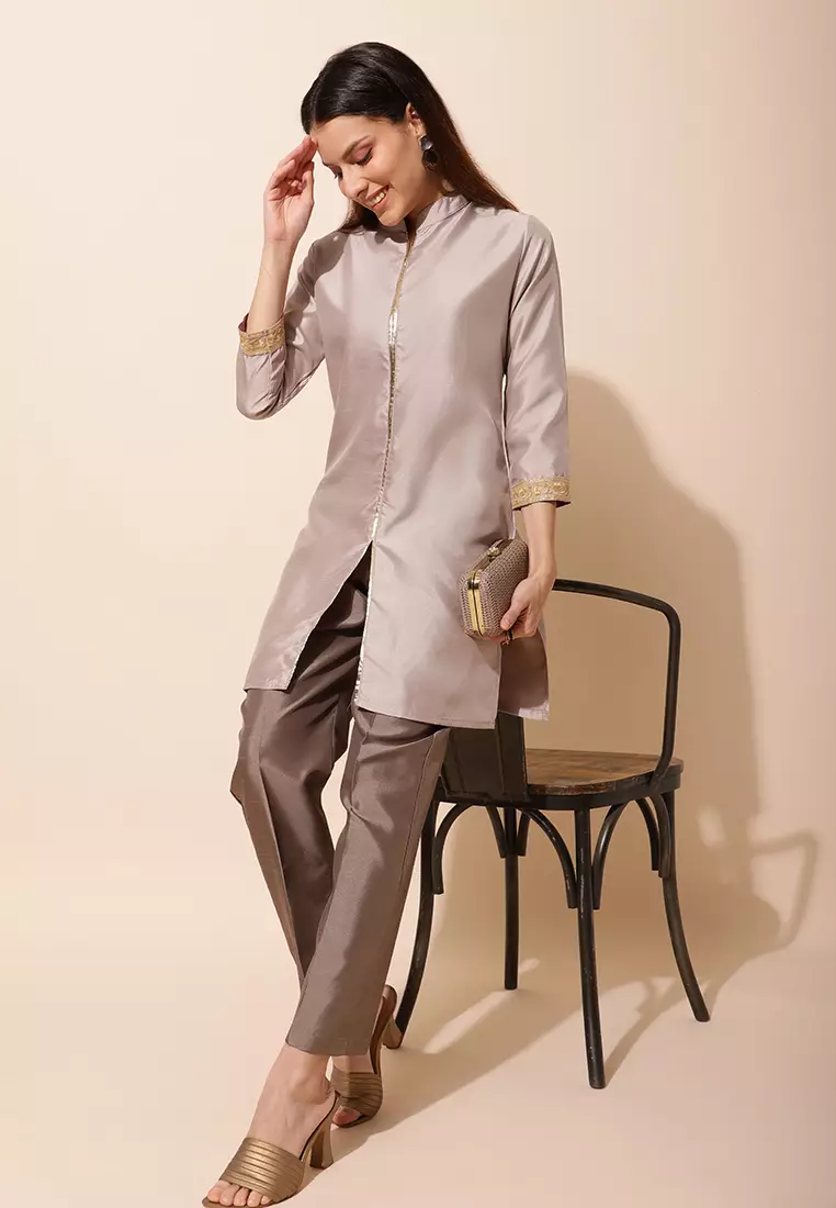 Chanira Festive Arifa Pants-Ash Grey