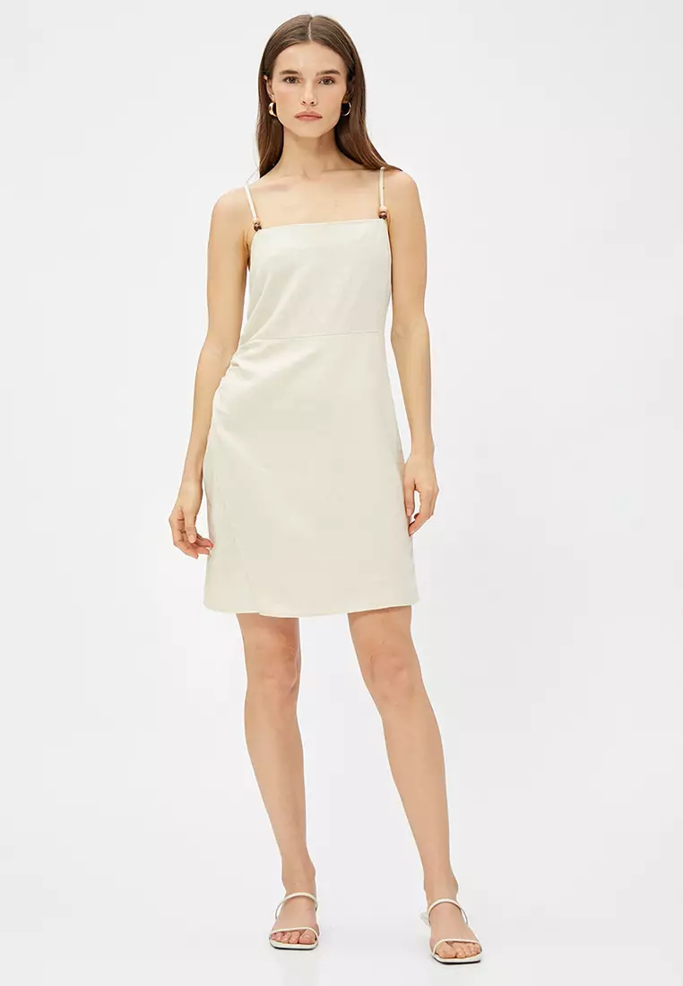 Cami Strap Linen Mini Dress