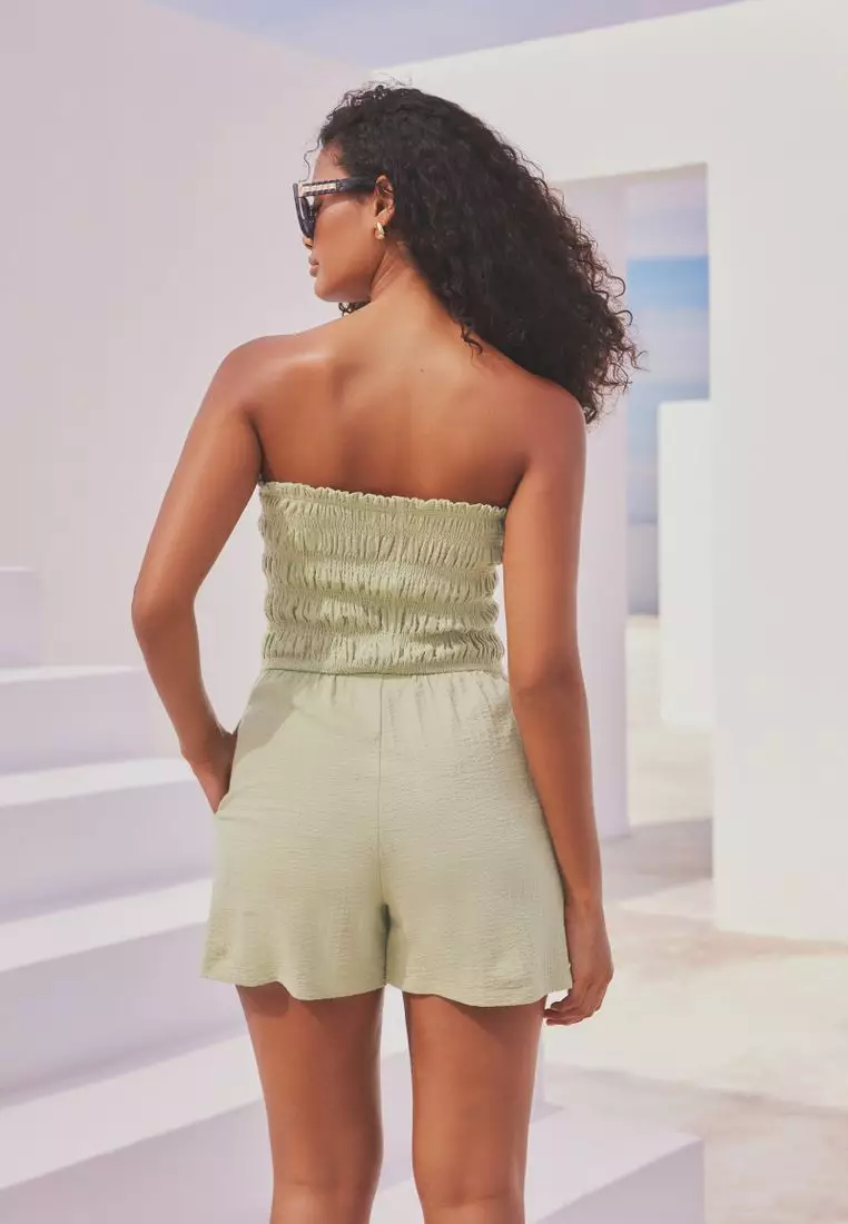 Bandeau Shirred 100% Cotton Playsuit