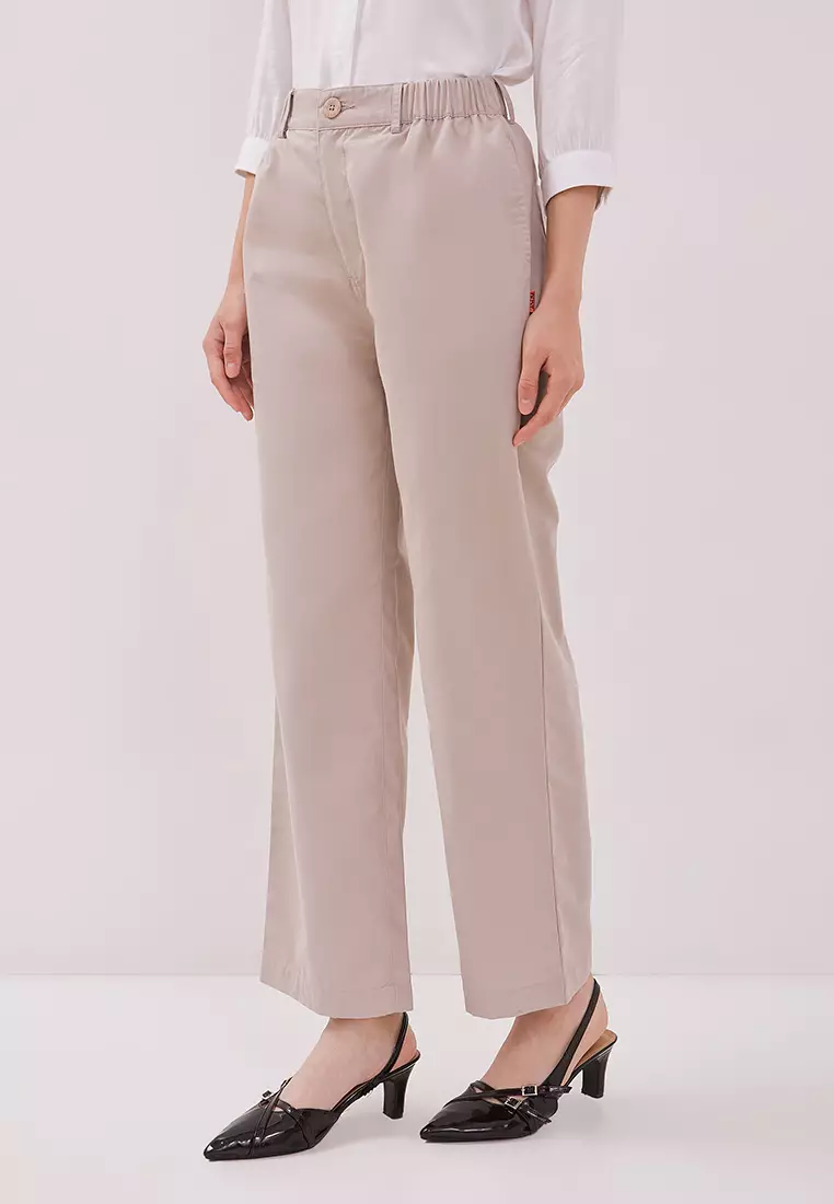 DUST Celana Straight Pants Aruni Cream TENCEL™ Comfease (D.39136)