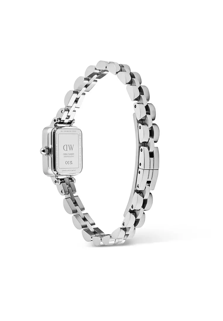 Quadro Mini Arch 3-Link Arctic Sunray Silver Women Watch stainless steel watch DW Official Authentic Original