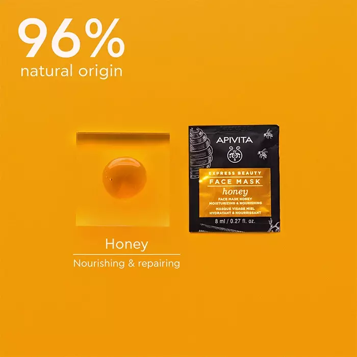 Apivita Express Beauty Face Mask With Honey, Moisturizing And Nourishing 2X8 ml | Masker Wajah dengan Madu Melembabkan dan Menutrisi Menambah Elastisitas