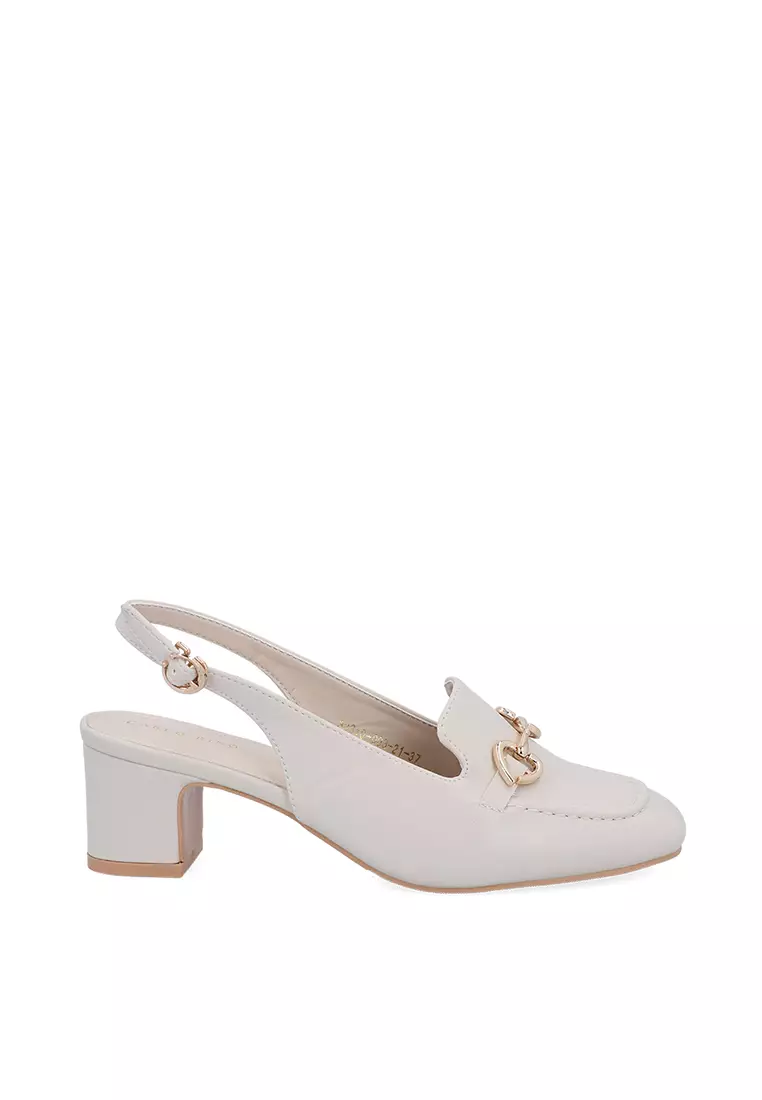 Discount on Carlo Rino  shoes - SKU: Beige Adelle Slingback Pumps