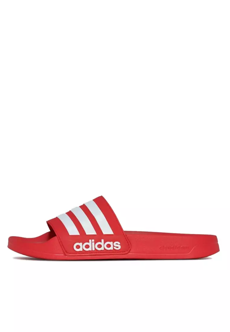 All red adidas slides outlet