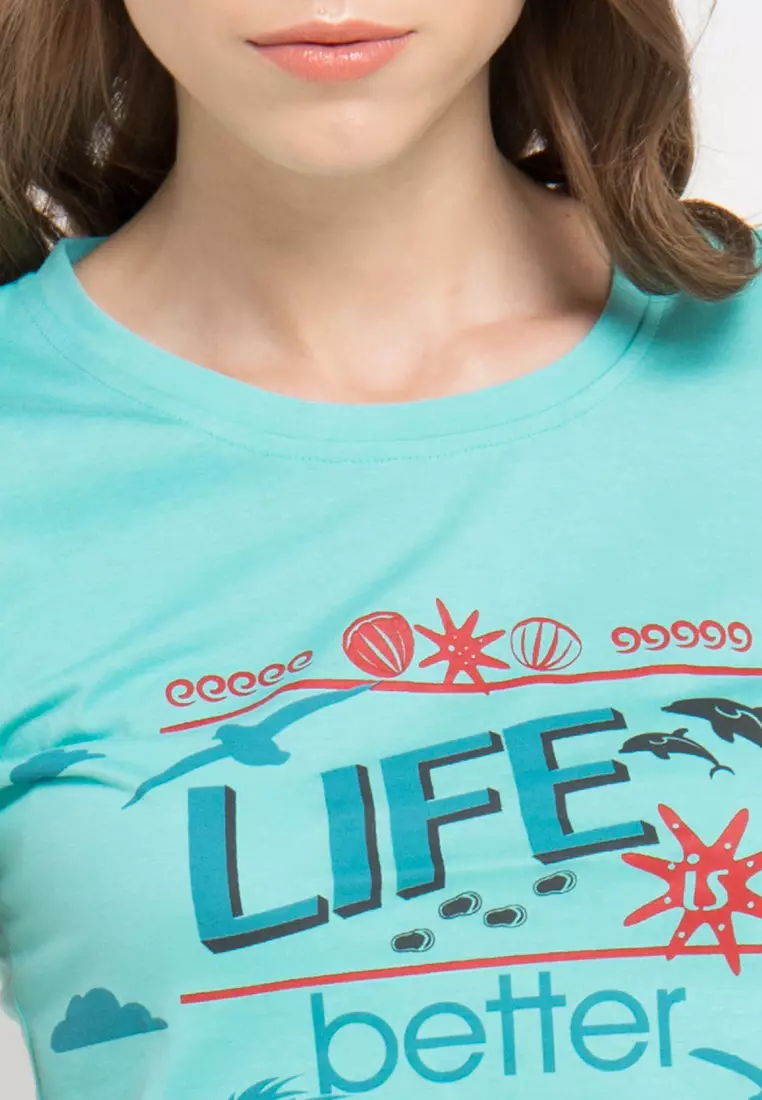 Print Life Is Better short sleeve Tshirt