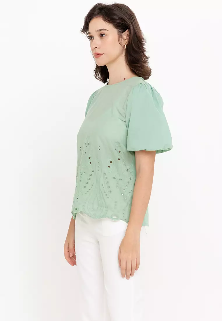 Clervon Eyelet Filipiniana Blouse