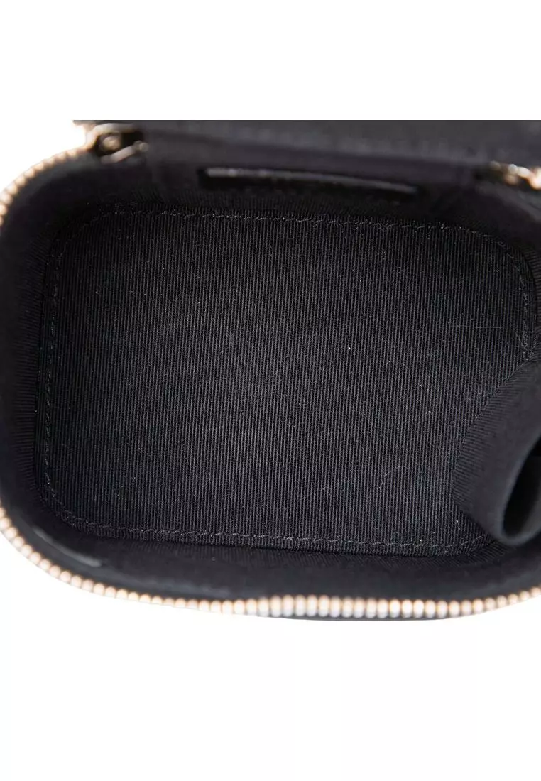 Pre-Loved Chanel Mini Camellia Embossed Lambskin Vanity Case With Chain