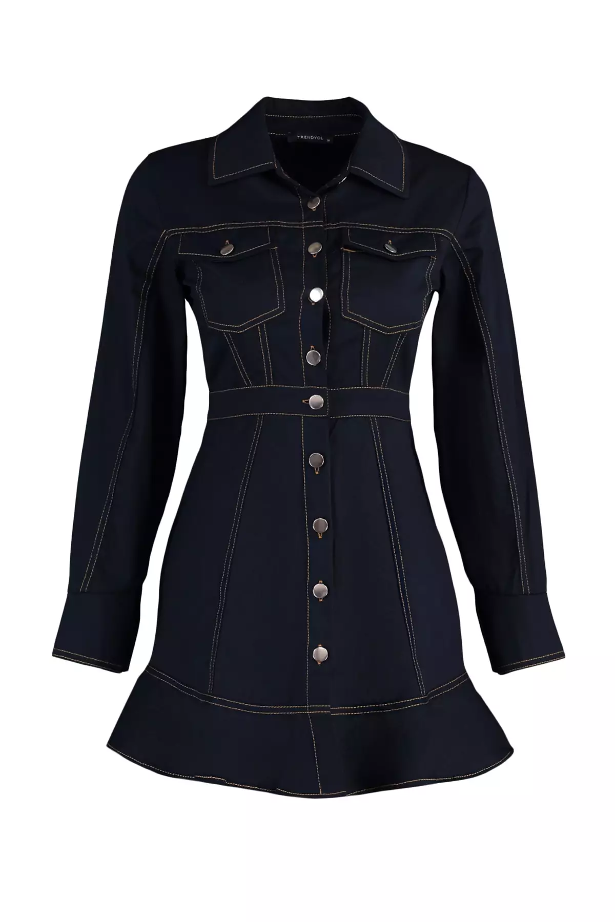 Button Detailed Woven Shirt Dress
