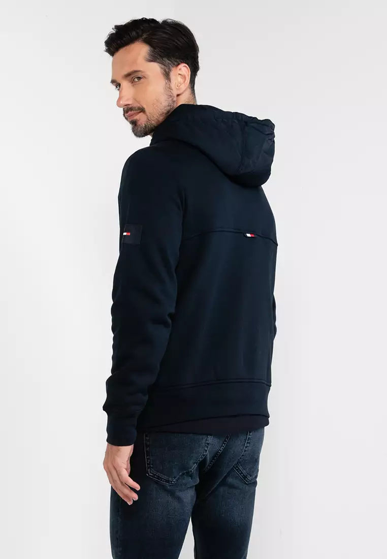 Tommy hilfiger mixed media zip clearance front