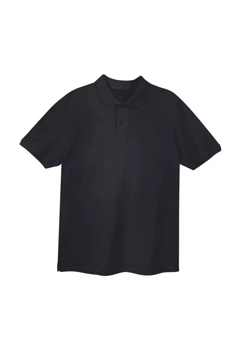 Men's Basic Plain Polo Shirt - Black