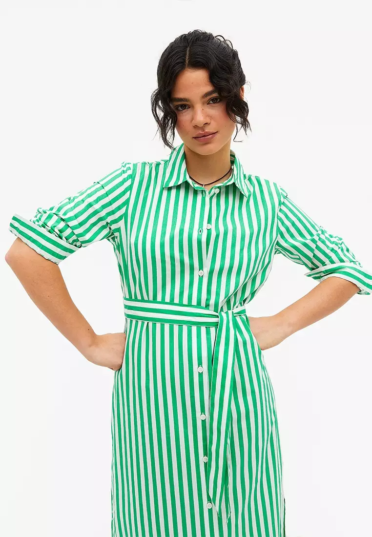 Monki belted kaftan dress online