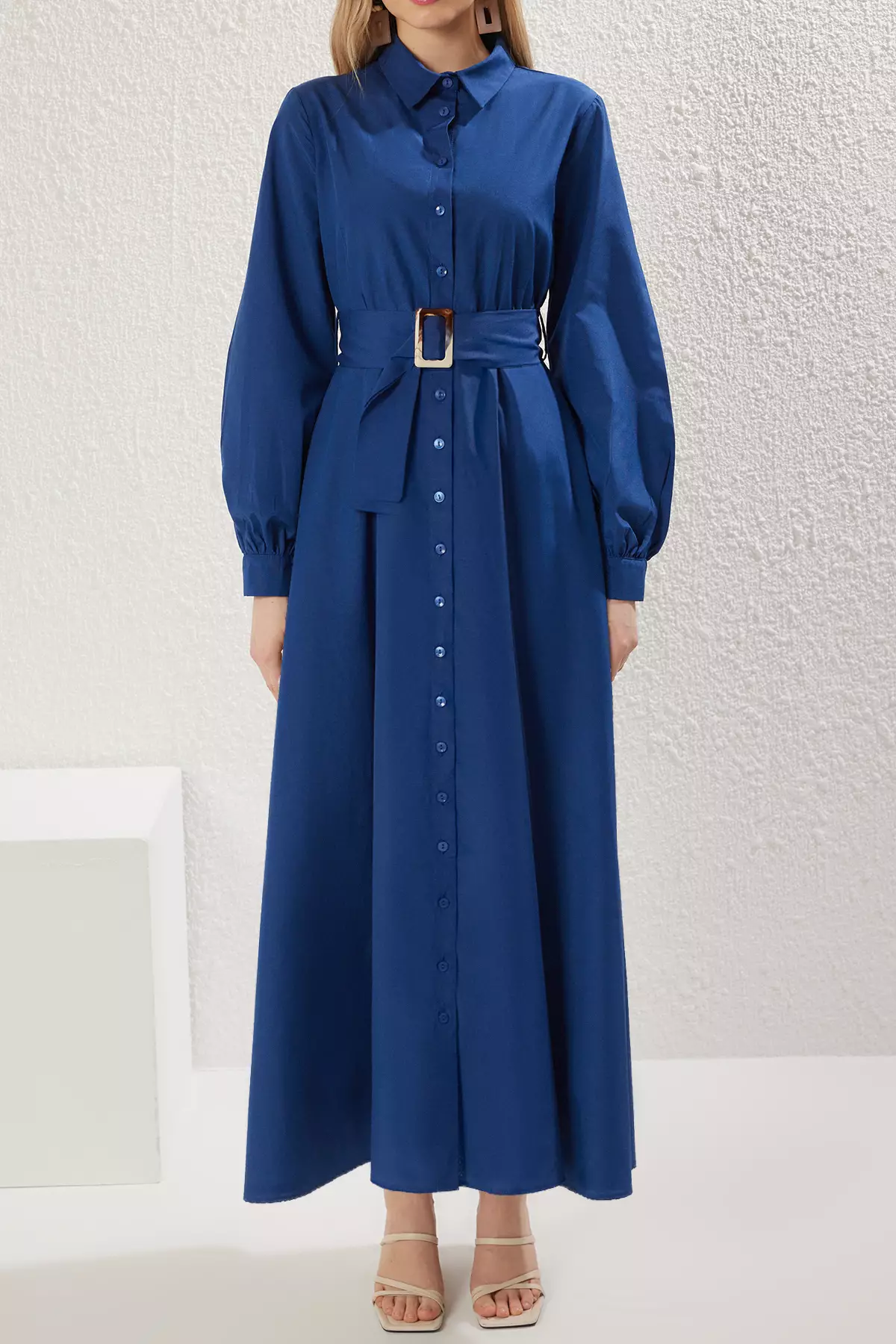 Shirt Maxi Dress with Belt