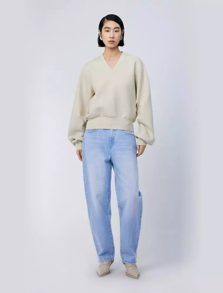 Fitted Denim Long Pants