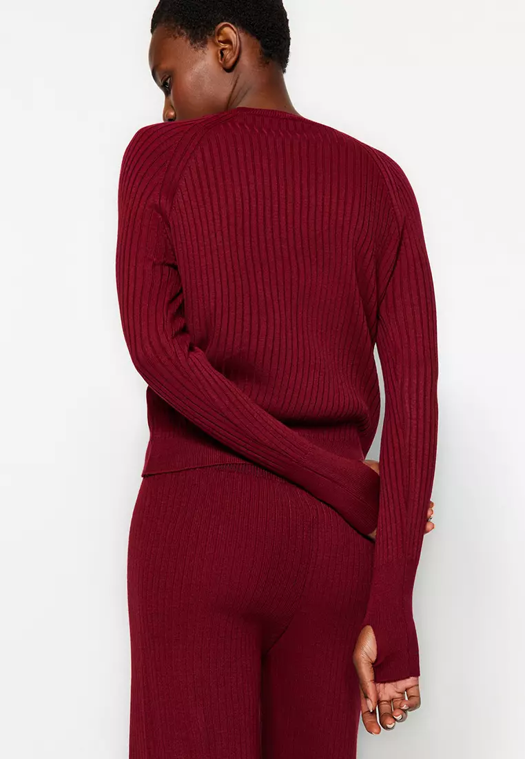 Ribbed Knitted Sweater and Pants Sets