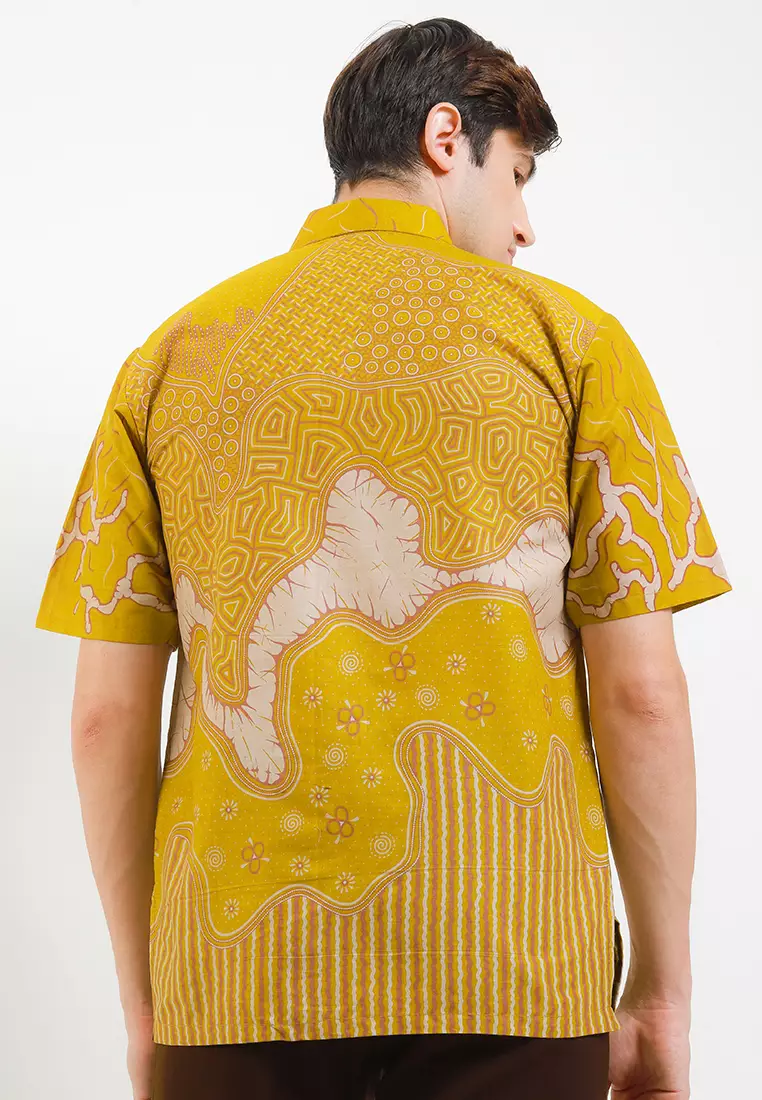 Achilles Kemeja Batik Premium Pria Casual Modern Lengan Pendek