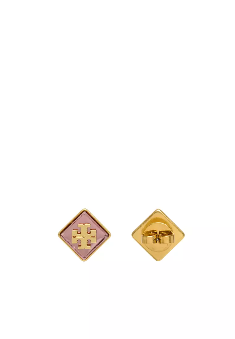 Tory Burch Resin Logo Stud Earrings