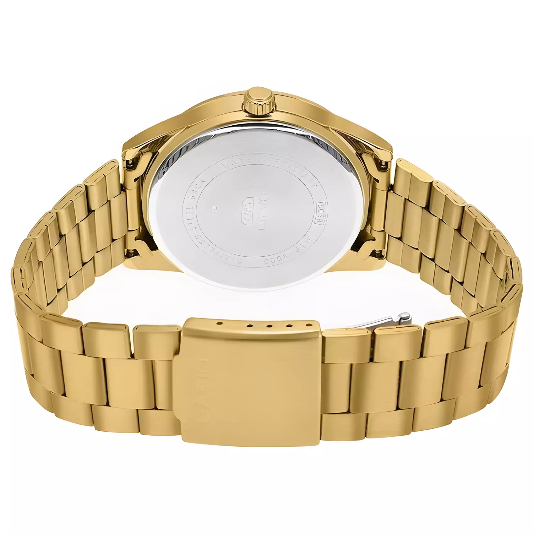 Casio MTP-VD03G-2A - Jam Tangan Analog Pria Blue Dial - All Gold Stainless Steel