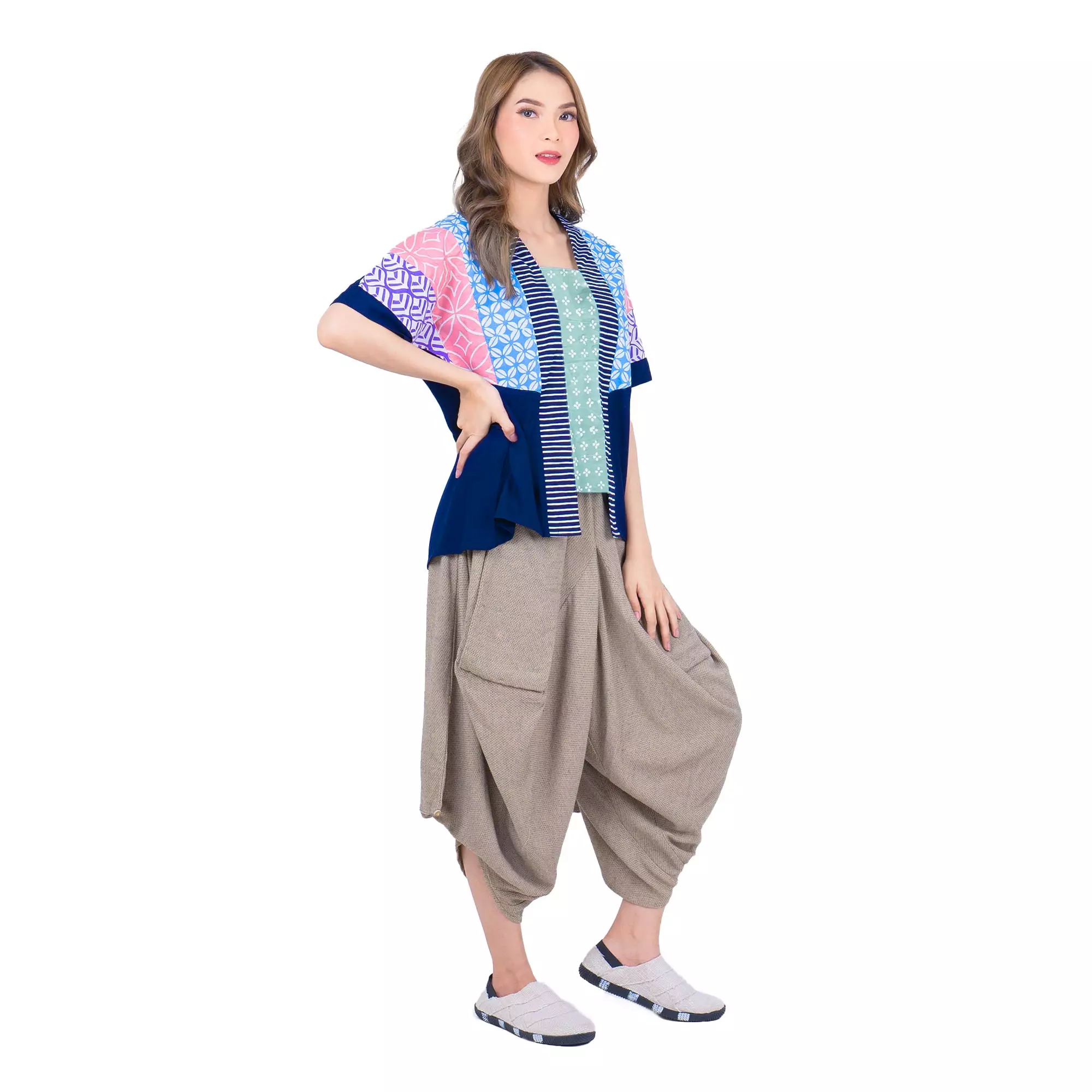 Blouse Batik Wanita - Atasan Batik - Bhatara Batik Milana - Baju Batik Modern Lengan Pendek
