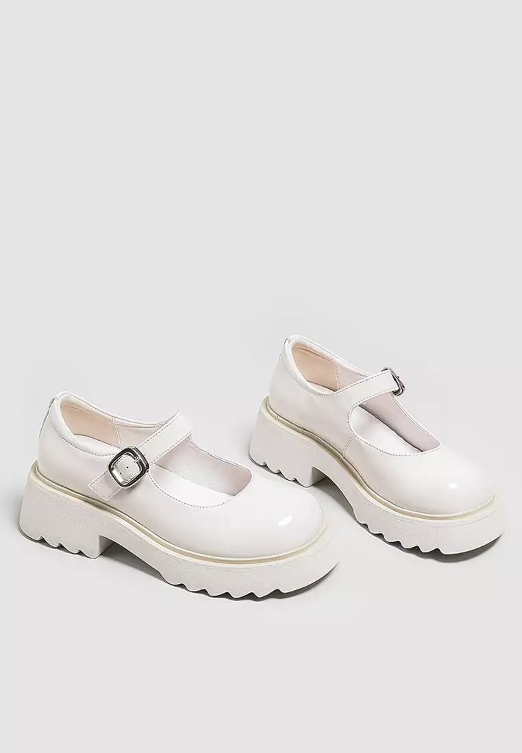 White leather sale mary janes