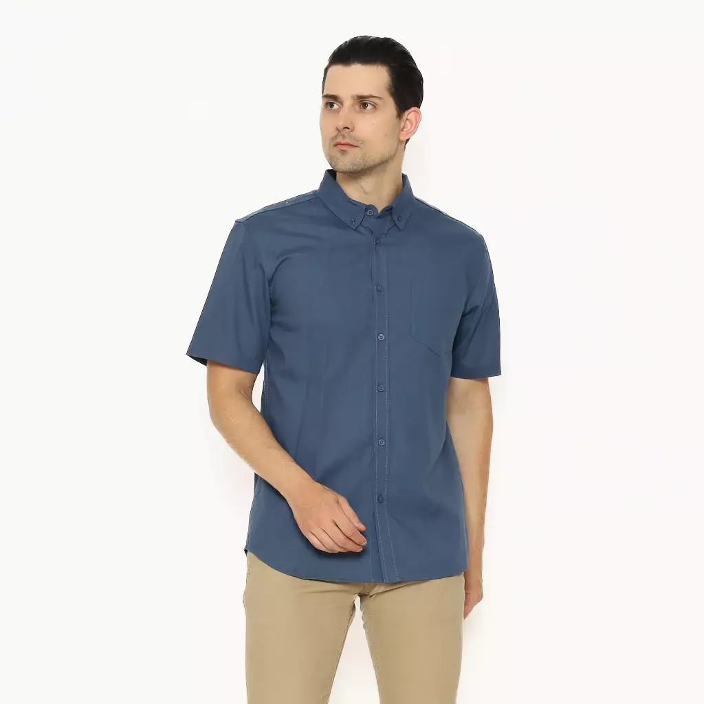 AMK Kemeja Pria Lengan Pendek SHS KAZUKI S/S Blue