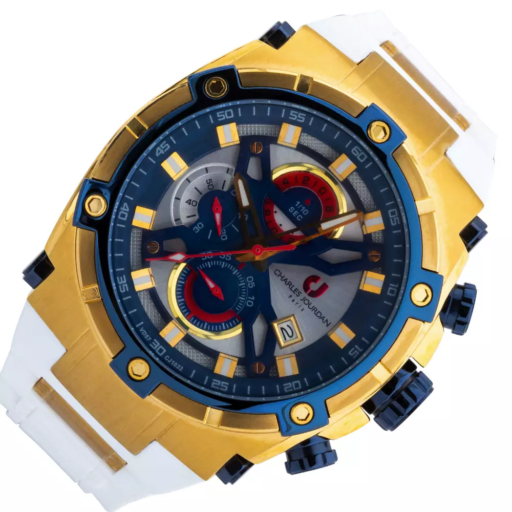 Charles Jourdan CJ1022-1212C - Jam Tangan Pria - White Gold