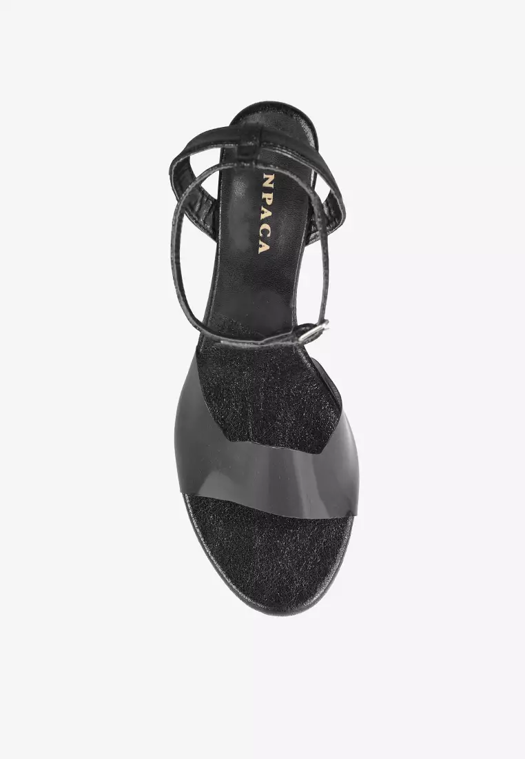 INPACA Gillian Summer Wedges Sandal in Black